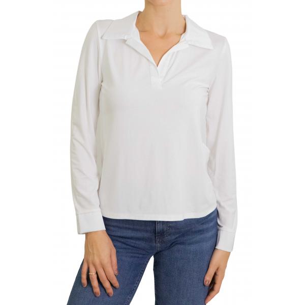 Maglia con colletto tinta unita 